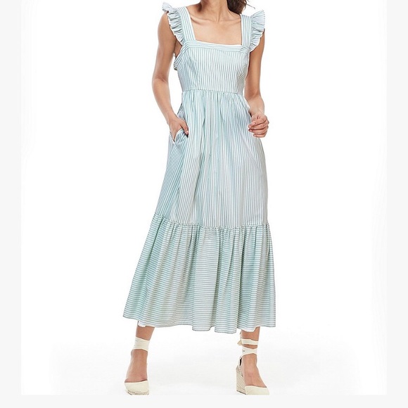 jasmine tie sleeve midi dress navy